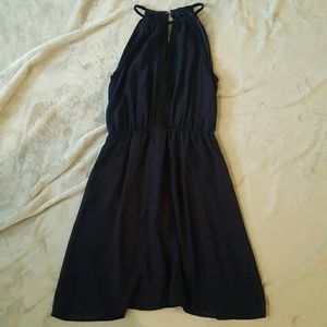 Blue and black dress